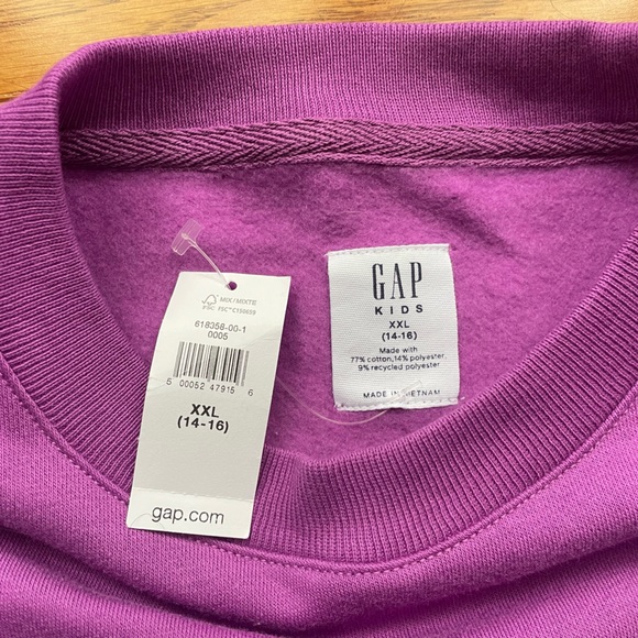 NEW! GAP Kids Purple Glitter Sparkle Star Sweatshirt (Size XXL/14-16) NWT - Picture 5 of 5